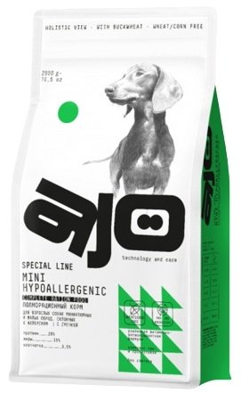 Корм AJO Special Line Mini Hypoallergenic для взрослых мелких пород 2 кг купить,NaN