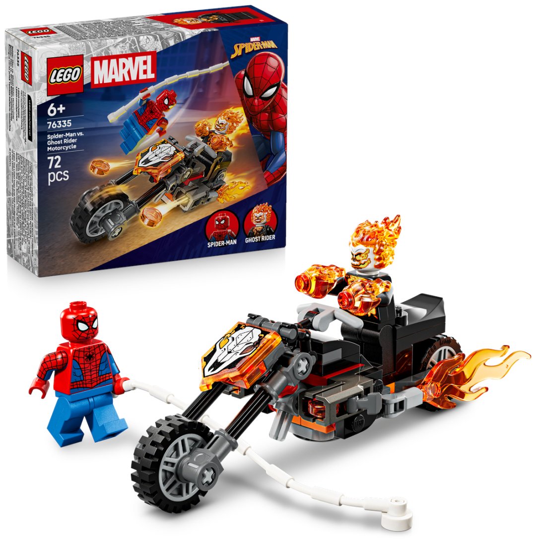 Конструктор LEGO Мотоцикл Человека-паука против Призрачного гонщика 76335, деталей 72 шт купить,NaN
