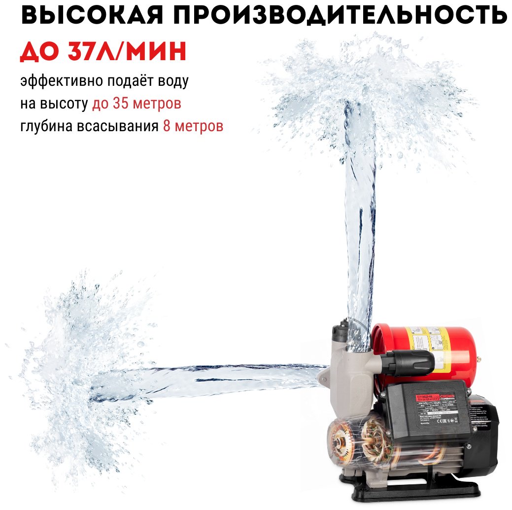 Насос поверхностный напорный CROWN CT35246