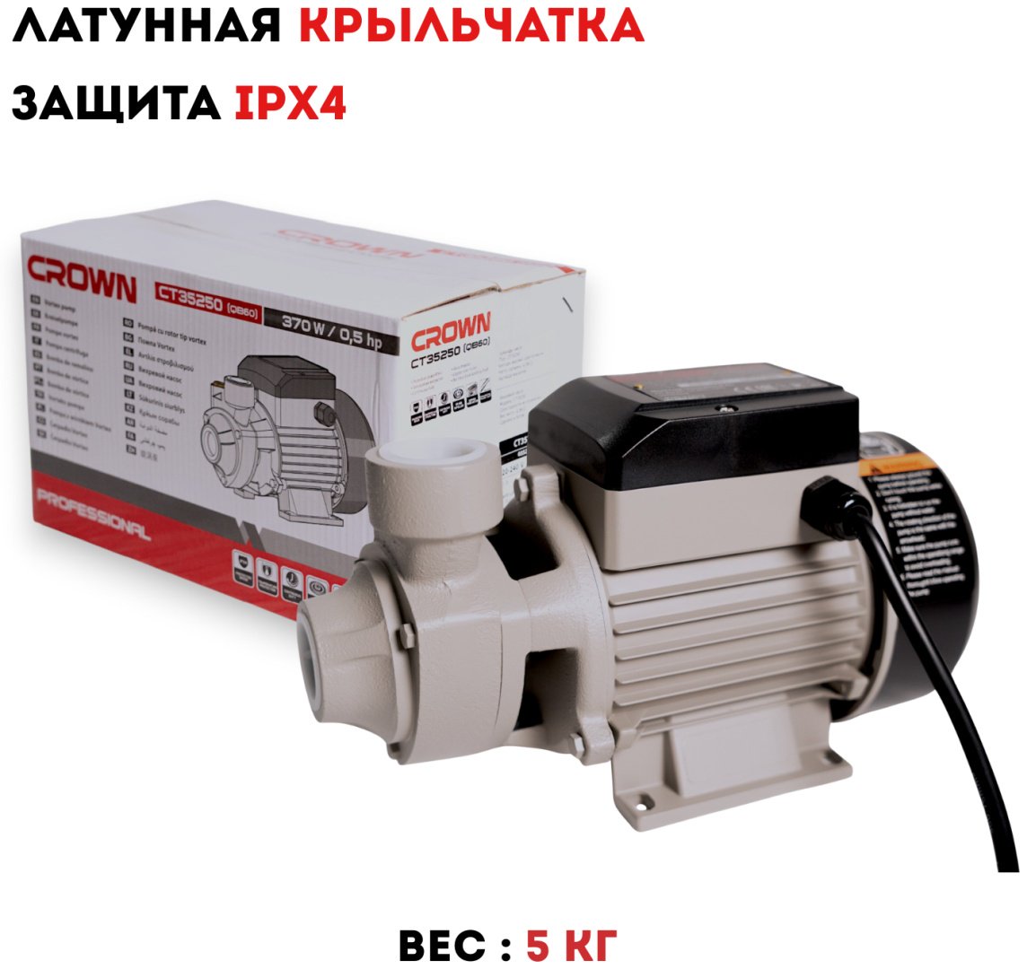 Насос поверхностный напорный CROWN CT35250