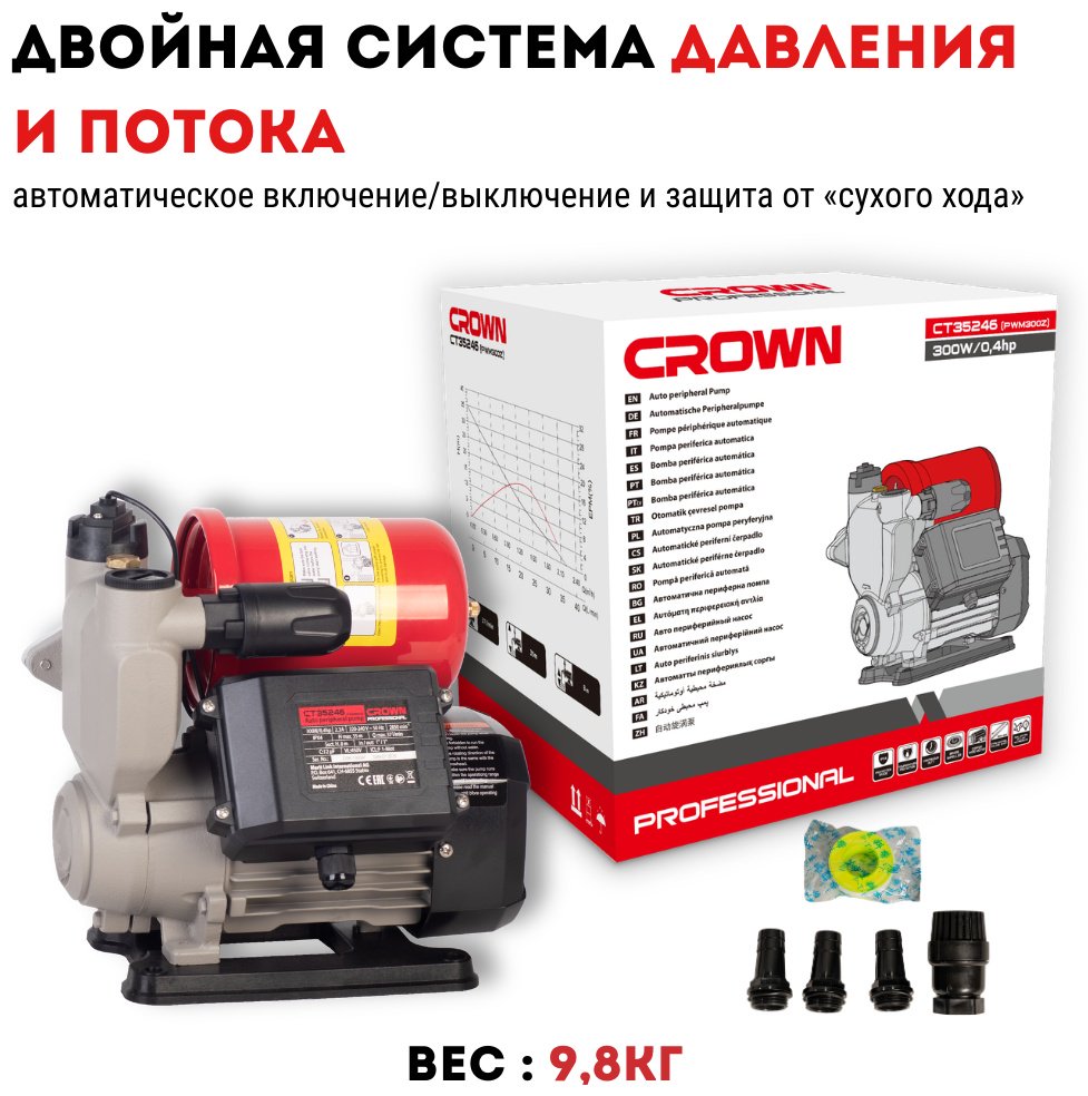 Насос поверхностный напорный CROWN CT35246