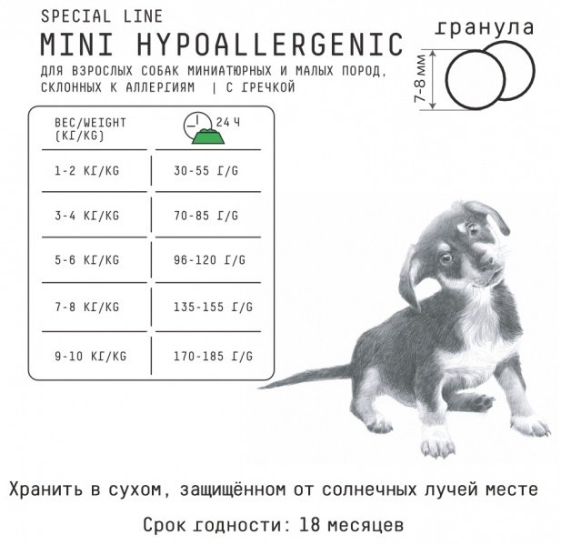 Корм AJO Special Line Mini Hypoallergenic для взрослых мелких пород 2 кг купить,NaN