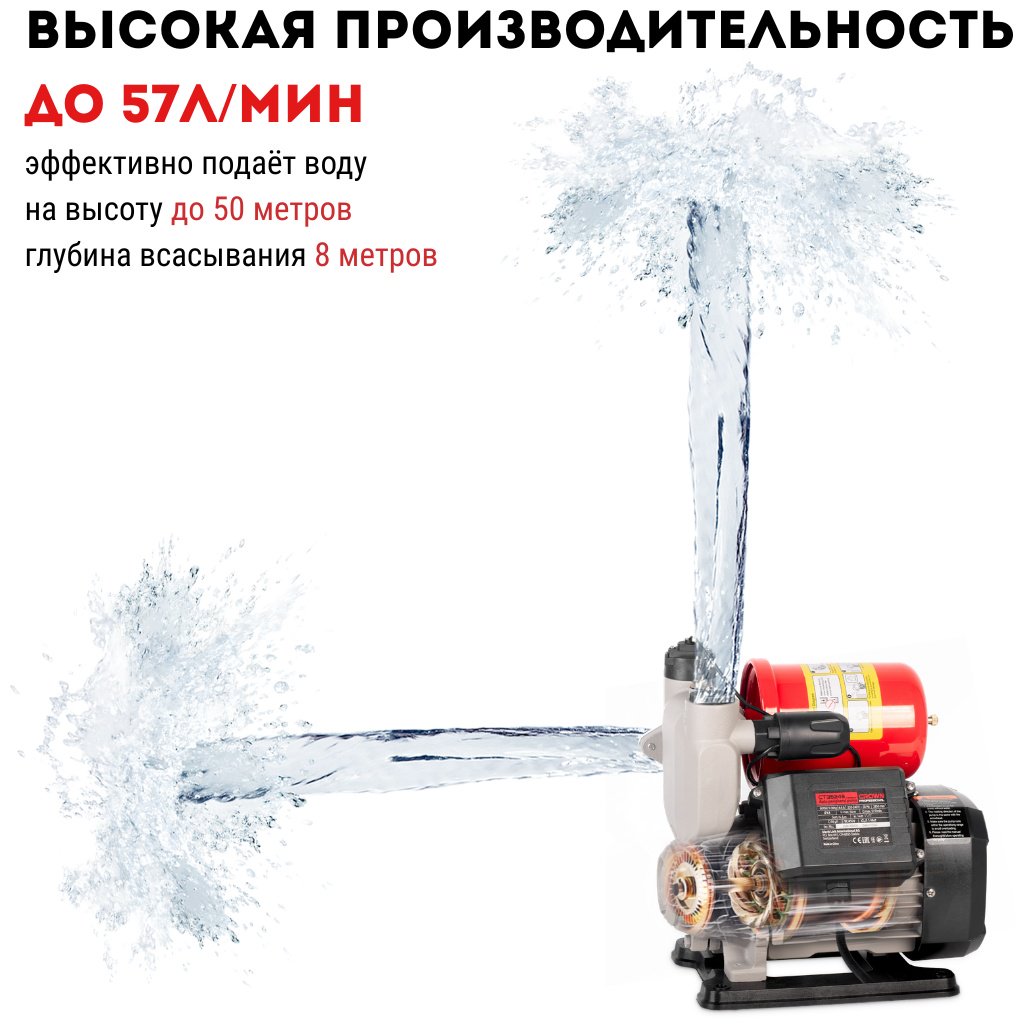 Насос поверхностный напорный CROWN CT35249