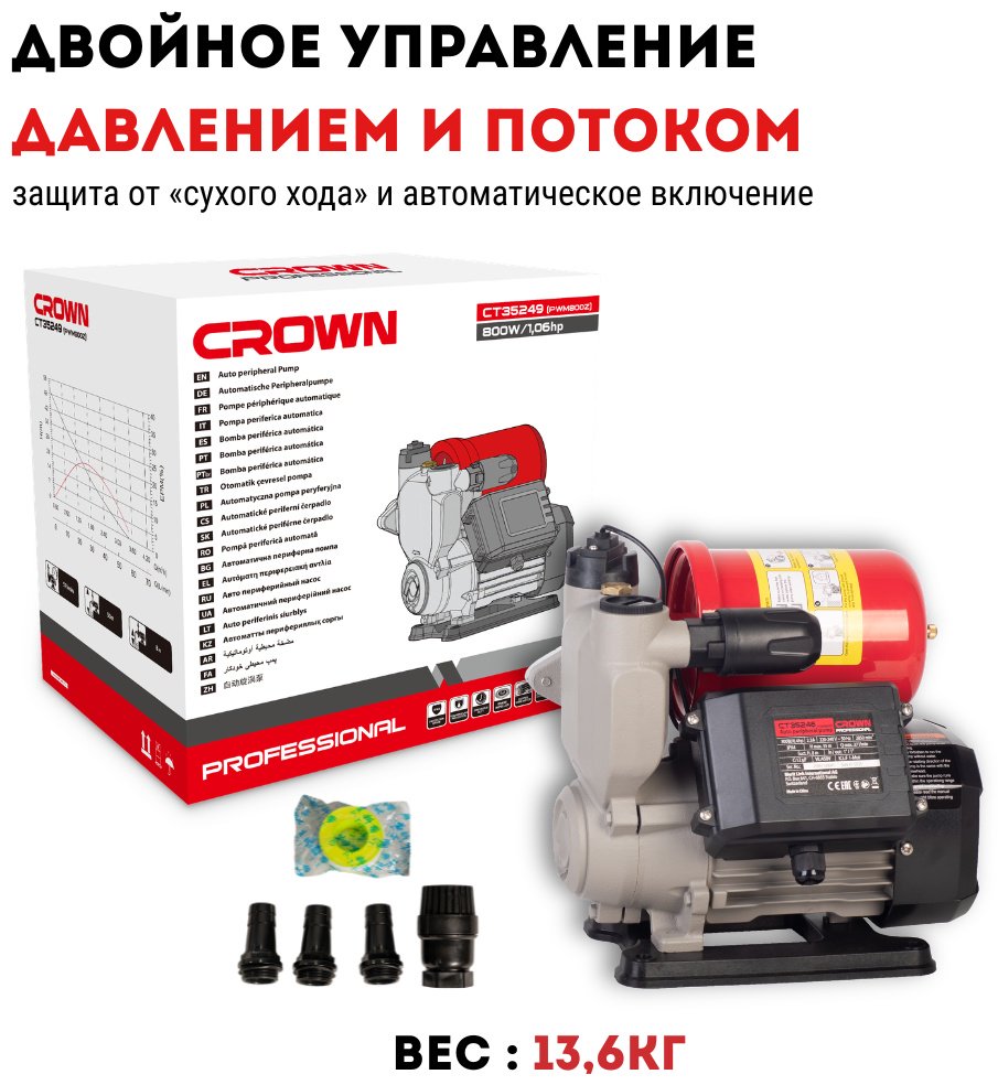 Насос поверхностный напорный CROWN CT35249