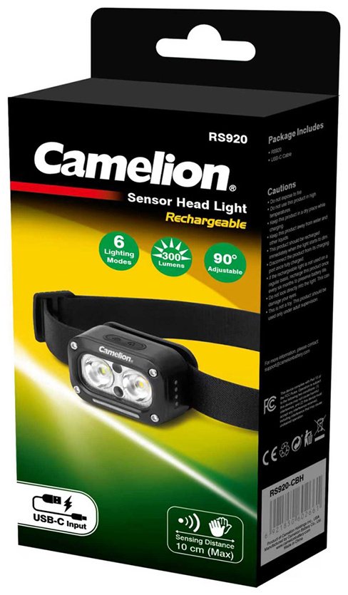 Фонарь Camelion RS920-CBH налобный черный