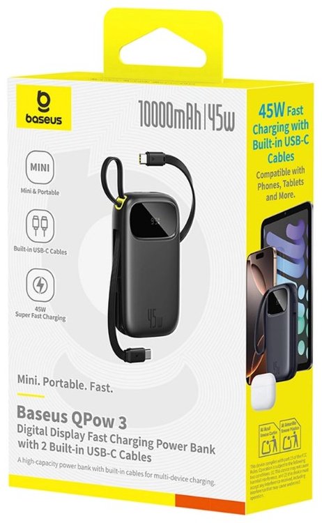 Внешний аккумулятор Baseus EnerFill FC31 Qpow 3 PPQD3-1040 (P10082102123-00) 10000 мАч 45 Вт черный