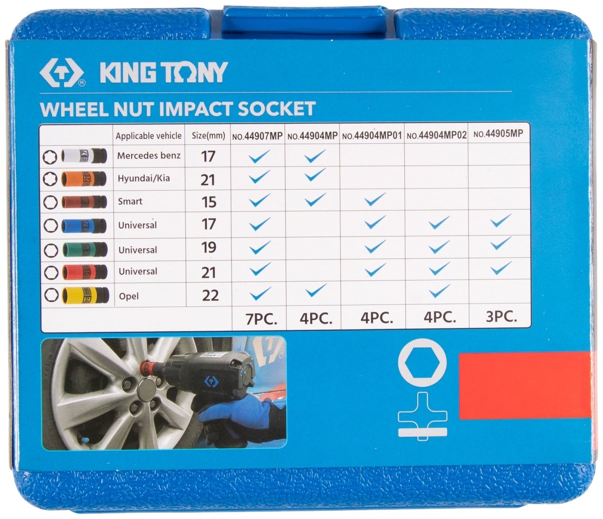 KING TONY набор торцевых головок 1/2 44904MP02 4 шт