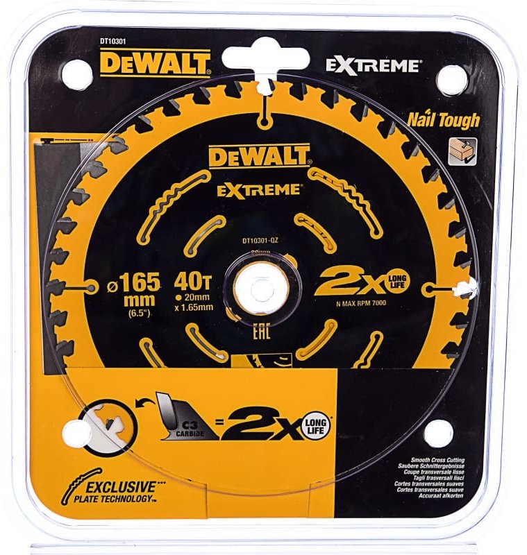 Пильный диск по дереву DeWALT DT10301, 165x20 мм, 40Т