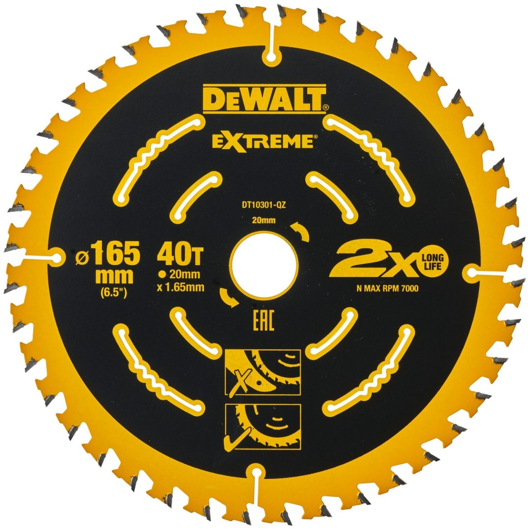 Пильный диск по дереву DeWALT DT10301, 165x20 мм, 40Т
