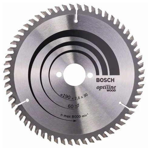 Пильный диск по дереву Bosch Optiline Wood 2608641188, 190x30 мм, 60Т