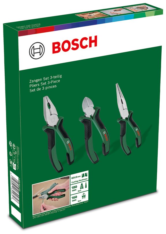 Bosch Набор плоскогубцев, 3 шт, 1600A02C0S