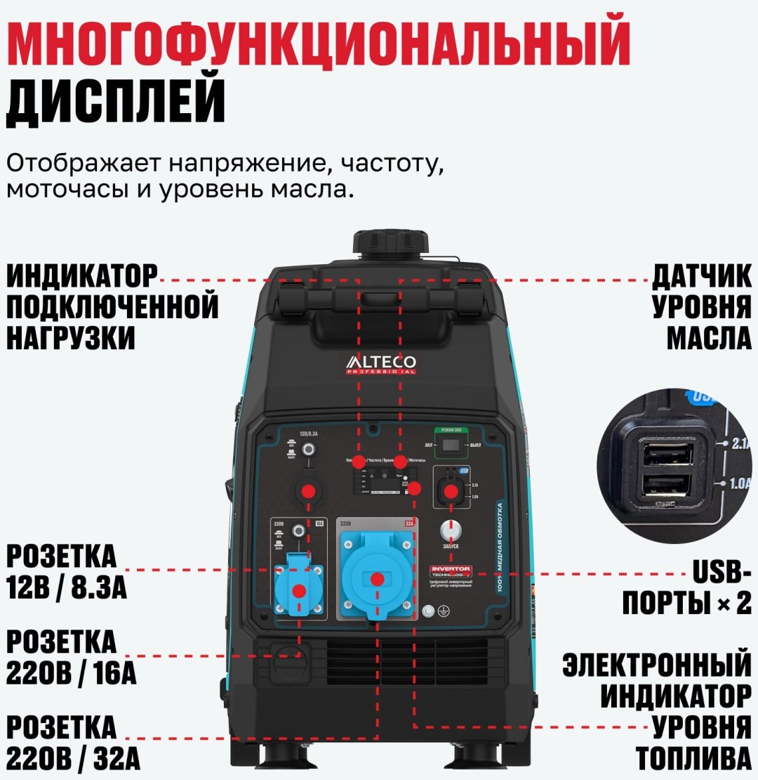 Электростанция бензиновая ALTECO 4.2 кВт 1 (220 В), AEG 6000i MSER