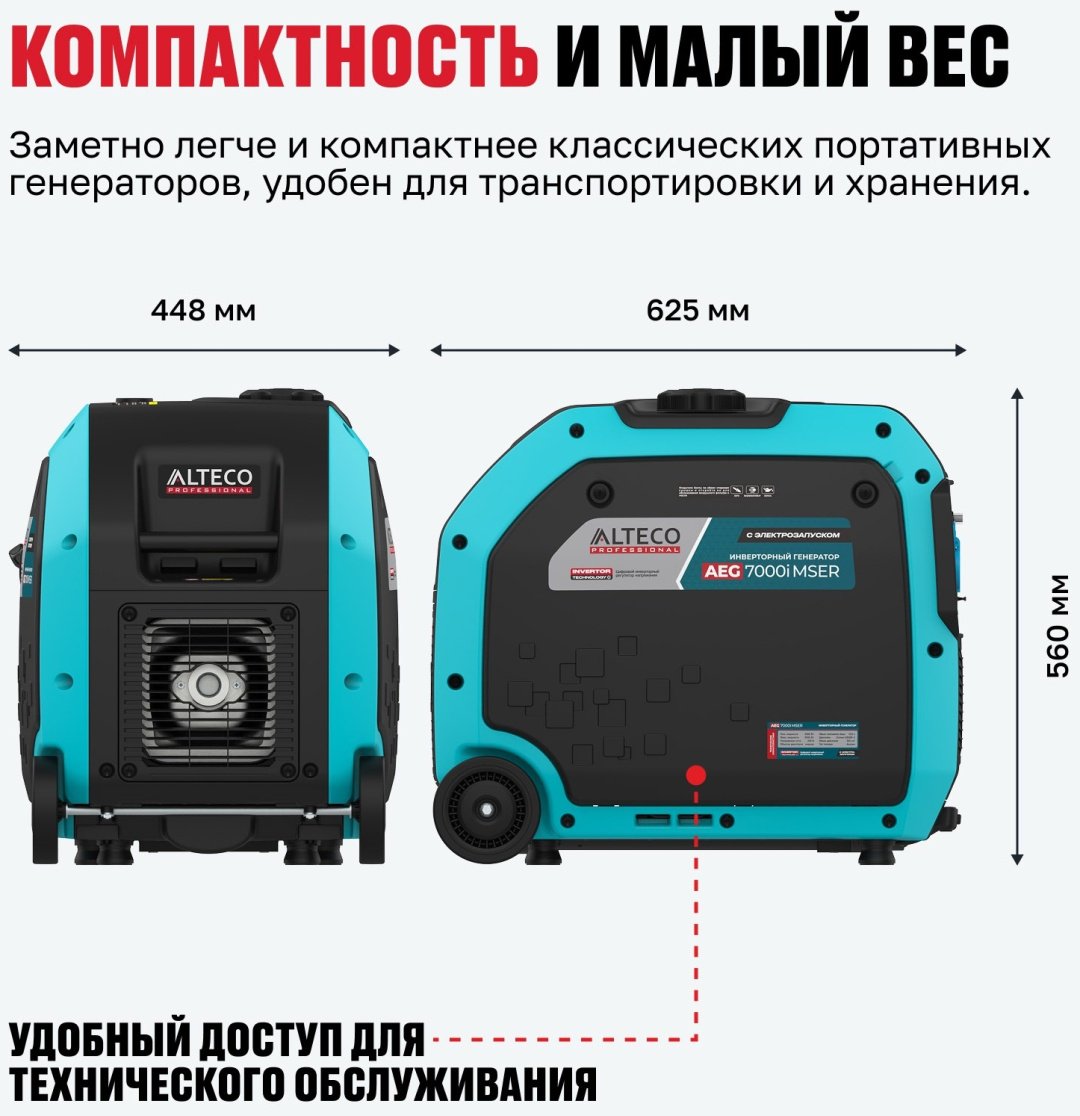 Электростанция бензиновая ALTECO 5 кВт 1 (220 В), AEG 7000i MSER купить,468500