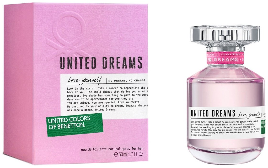 UNITED COLORS OF BENETTON United Dreams Love Yourself туалетная вода EDT 50 мл, для женщин купить,18190