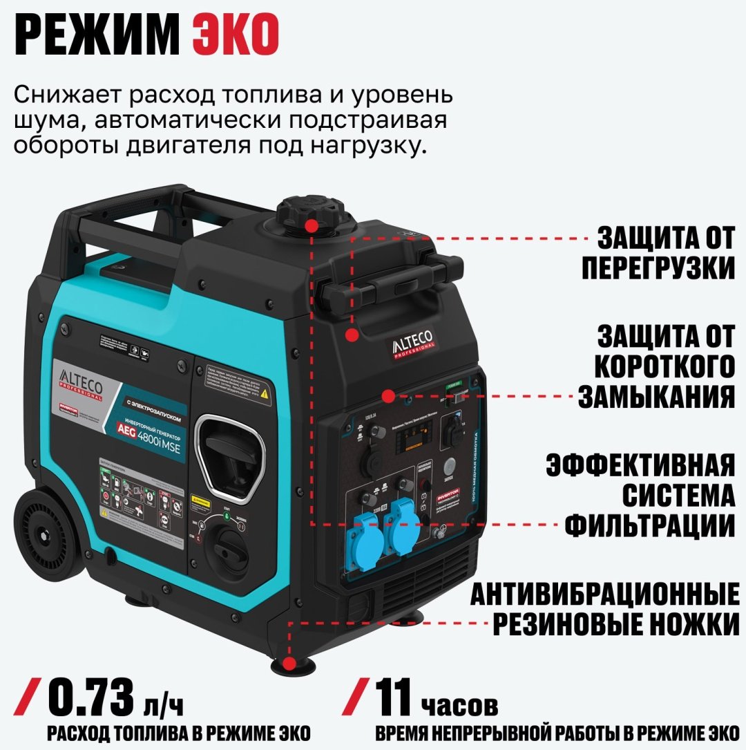 Электростанция бензиновая ALTECO 3.6 кВт 1 (220 В), AEG 4800i MSE 94279