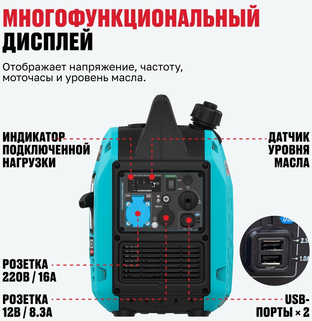 Электростанция бензиновая ALTECO 1.9 кВт 1 (220 В), AEG 2700i MS 94277