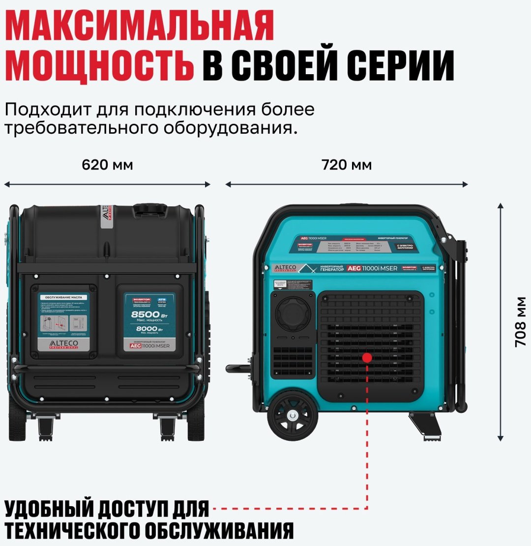 Электростанция бензиновая ALTECO 8 кВт 1 (220 В), AEG 11000i MSER купить,685000