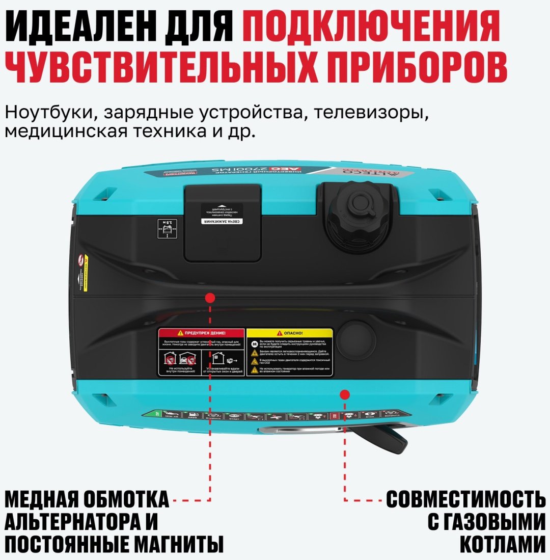 Электростанция бензиновая ALTECO 1.9 кВт 1 (220 В), AEG 2700i MS 94277 купить,185600