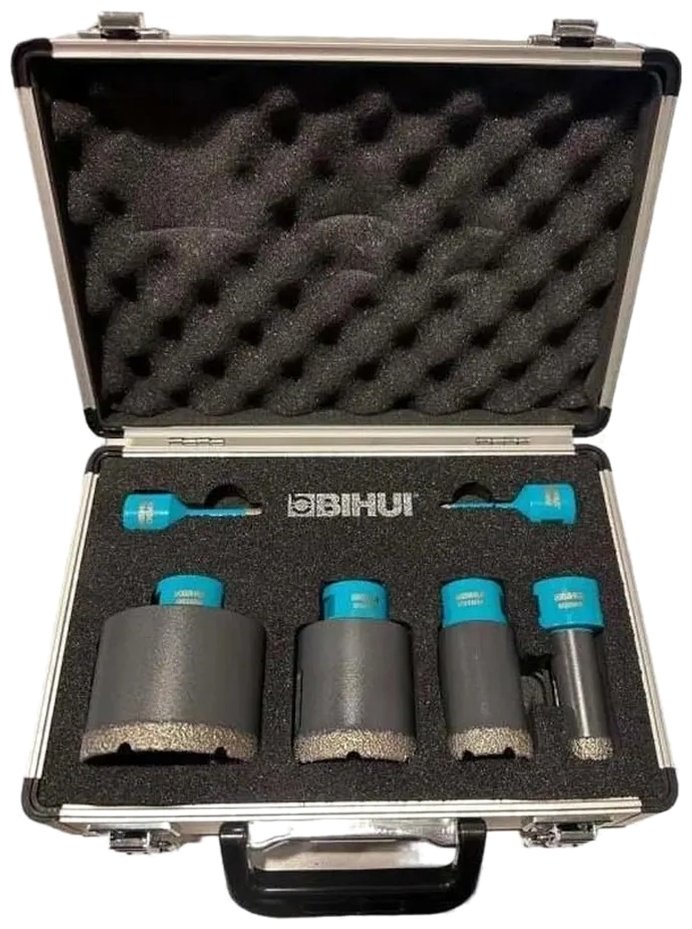 Коронка BIHUI DBDFK6 алмазная D 6 мм, 8 мм, 20 мм, 35 мм, 50 мм, 68 мм, 6 шт