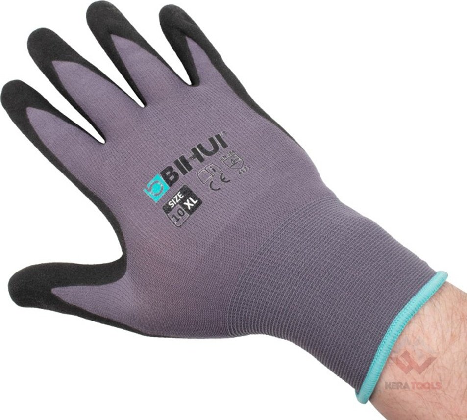 BIHUI перчатки строительные, латексные, 10 (XL), 1 шт.