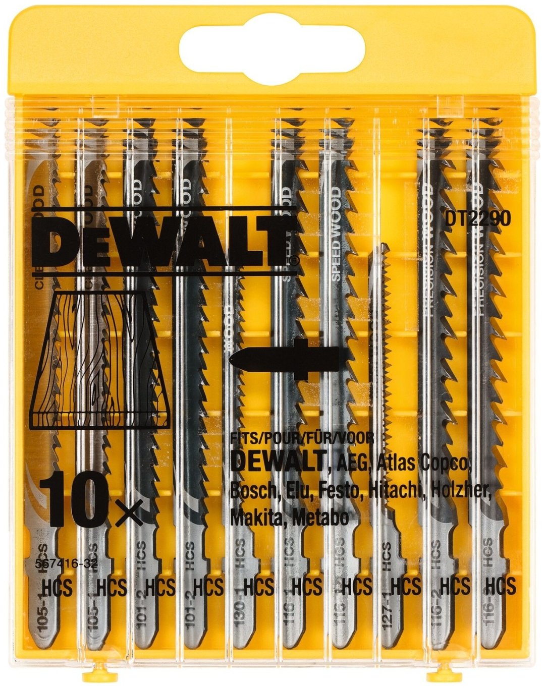 Пилки для лобзика по дереву 10 шт. DeWALT DT2290