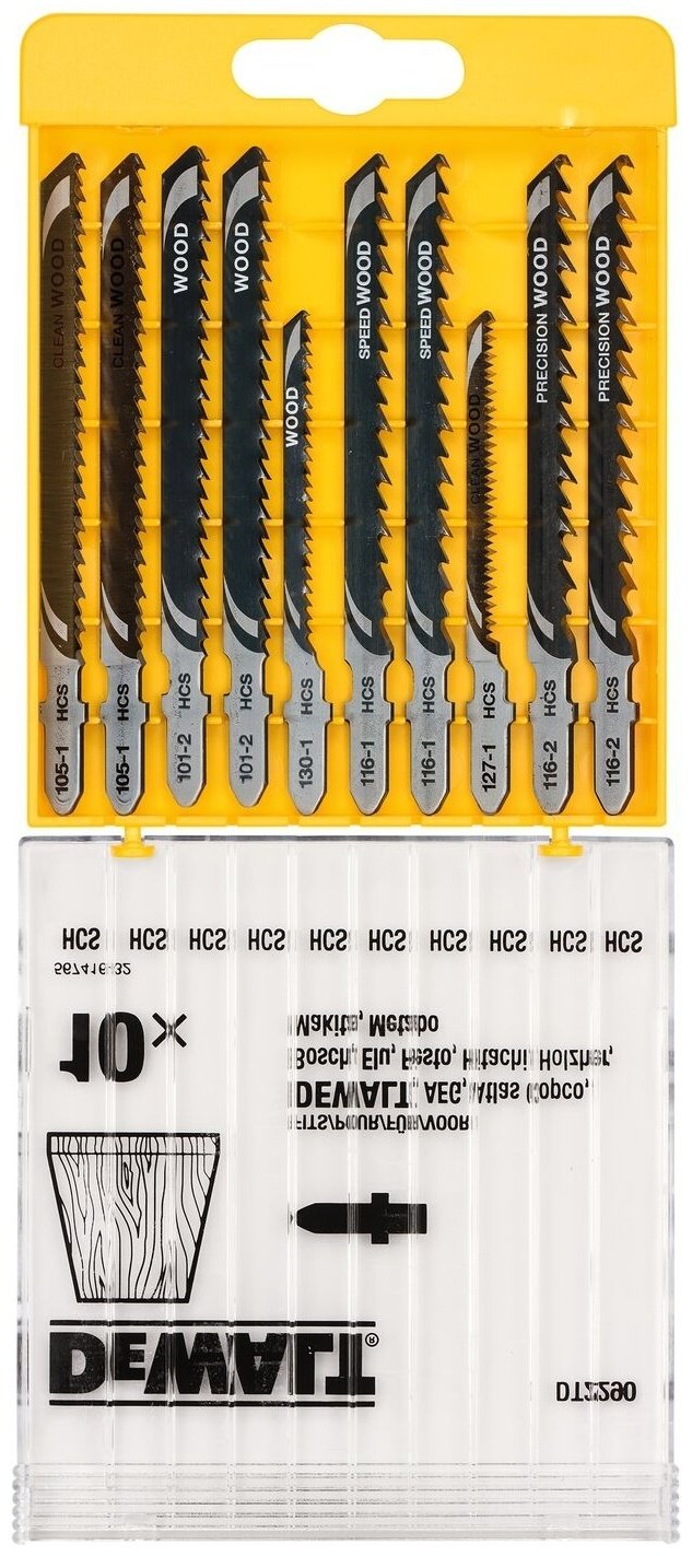 Пилки для лобзика по дереву 10 шт. DeWALT DT2290