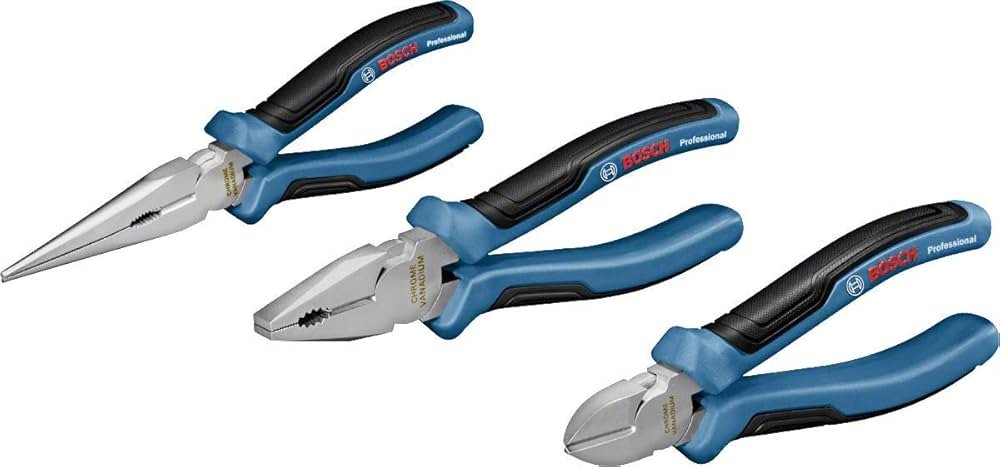 Bosch набор плоскогубцев: комбинированные, длинногубцы, бокорезы, 1600A016BG