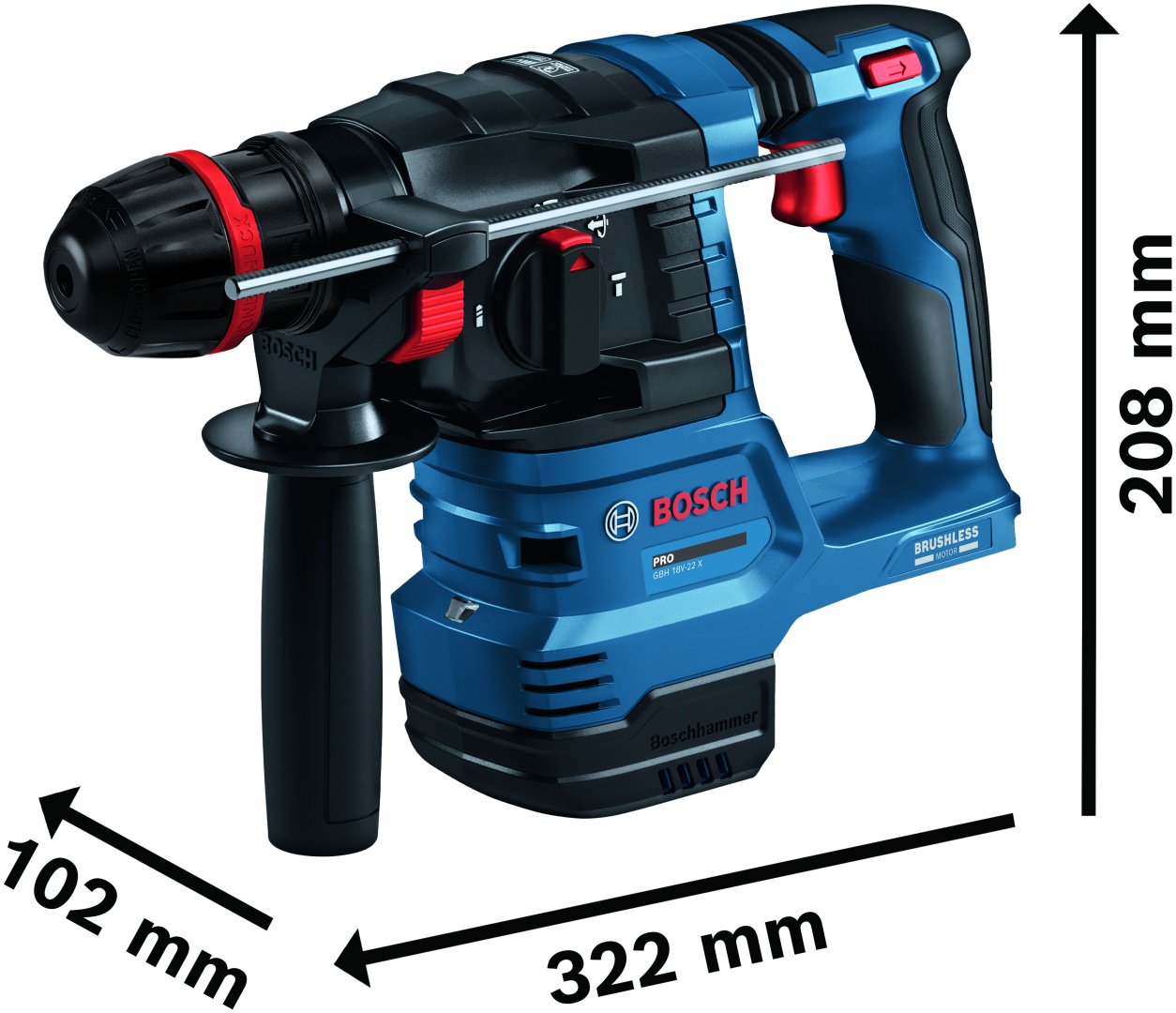 Перфоратор Bosch 0611924102 2 Дж, без аккумулятора в комплекте, 18 В, SDS-Plus