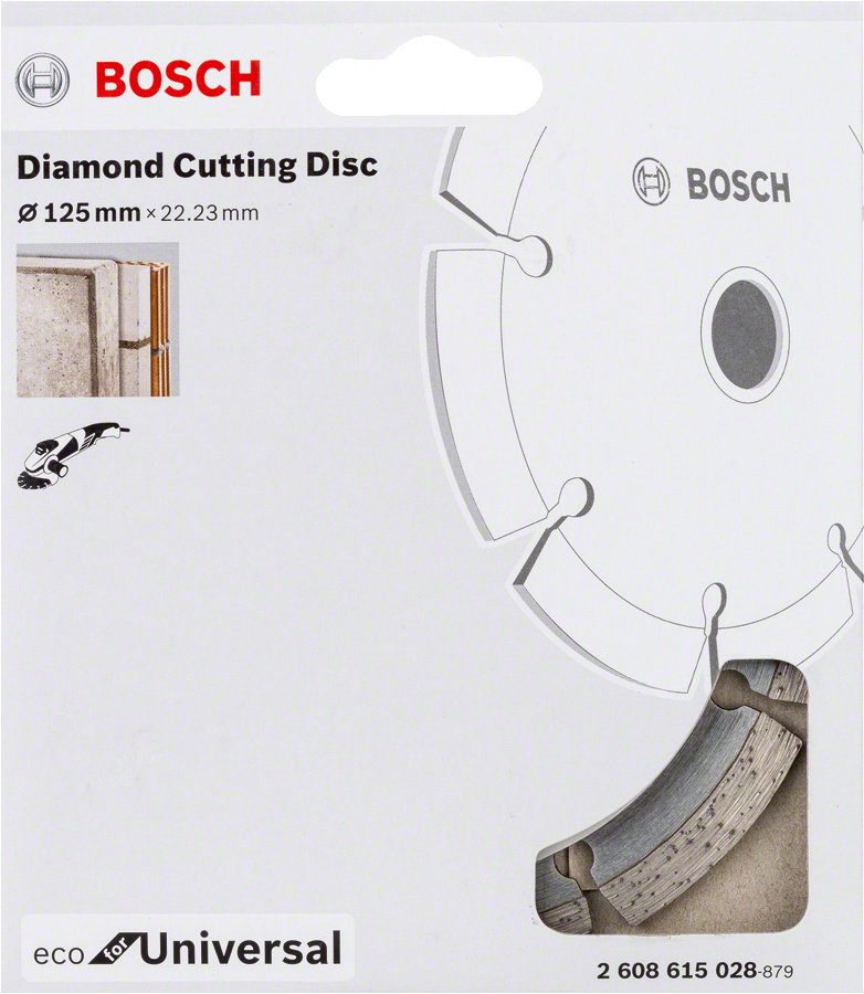 Алмазный отрезной диск Eco for Universal Segmented 2608615028, 125x22.23х2 мм