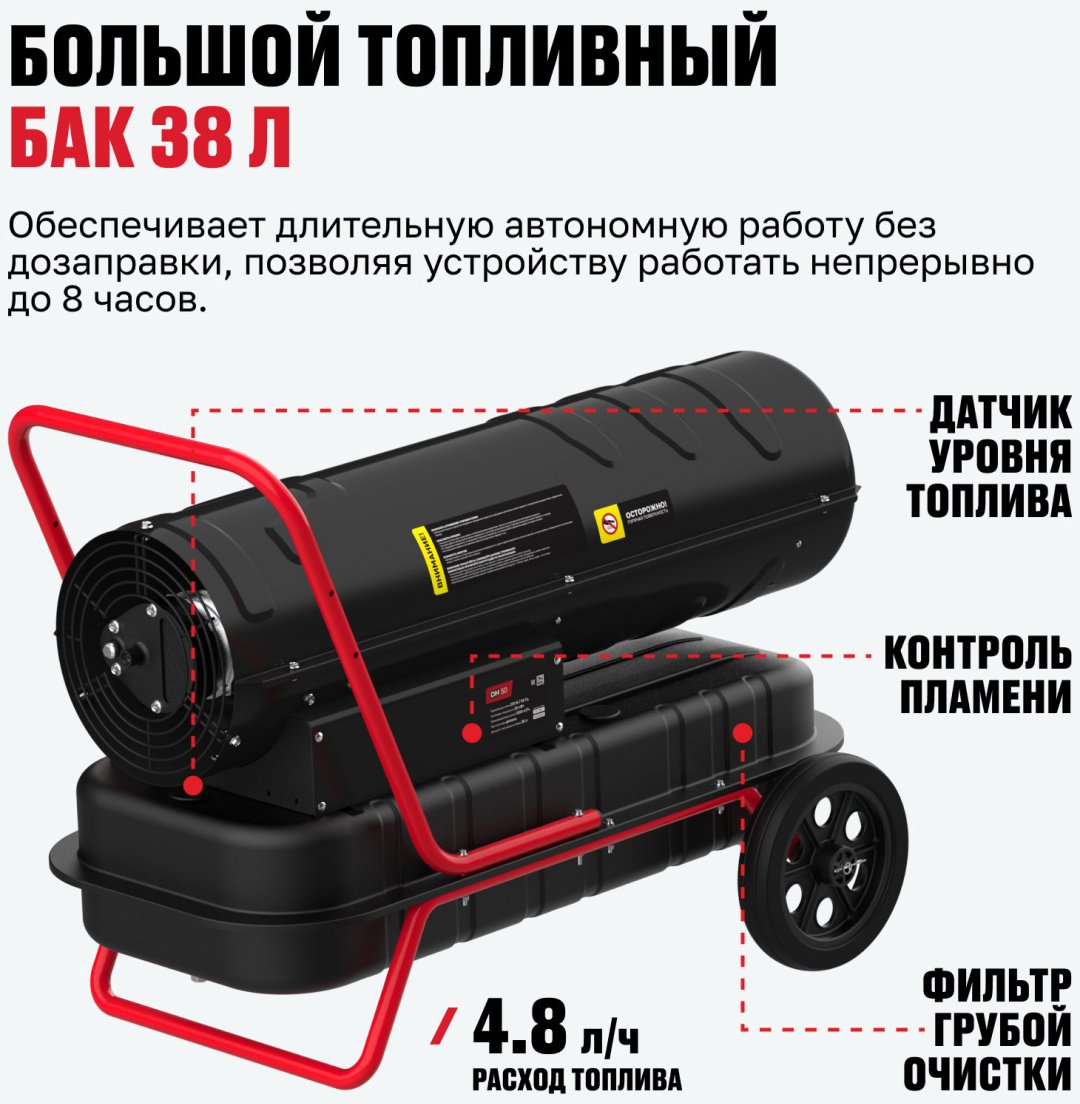 Тепловая дизельная пушка ALTECO 93051, 50 кВт