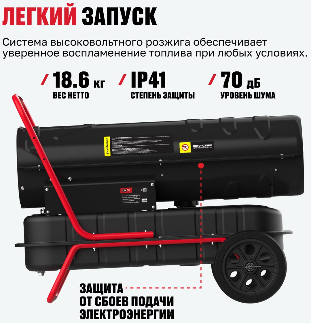 Тепловая дизельная пушка ALTECO 93051, 50 кВт купить,159100