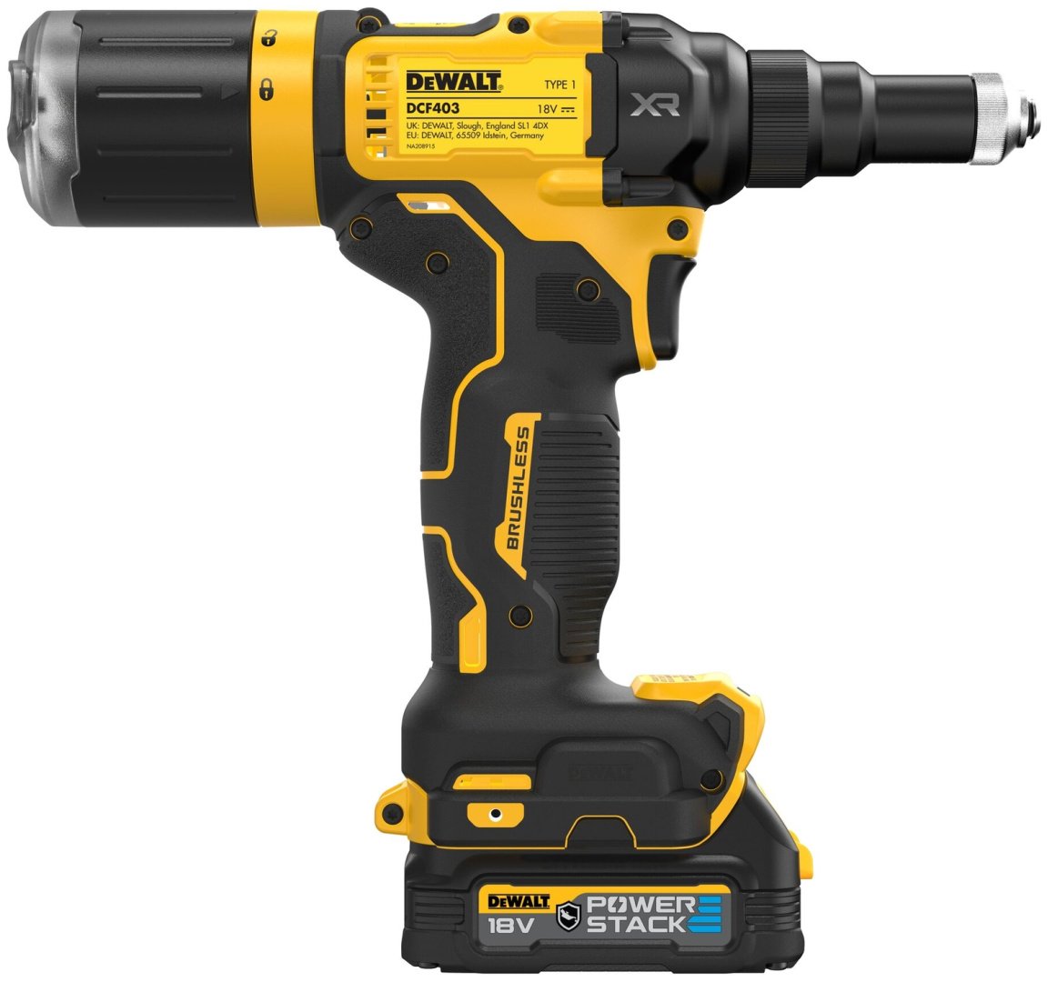 Аккумуляторный заклепочник DeWALT DCF403E1GT-QW