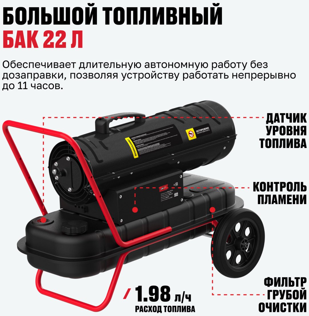 Тепловая дизельная пушка ALTECO 93049, 20 кВт