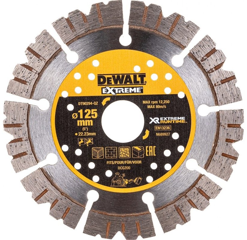 Диск отрезной алмазный 125x22.2х2 мм, DeWALT DT90294 купить,NaN