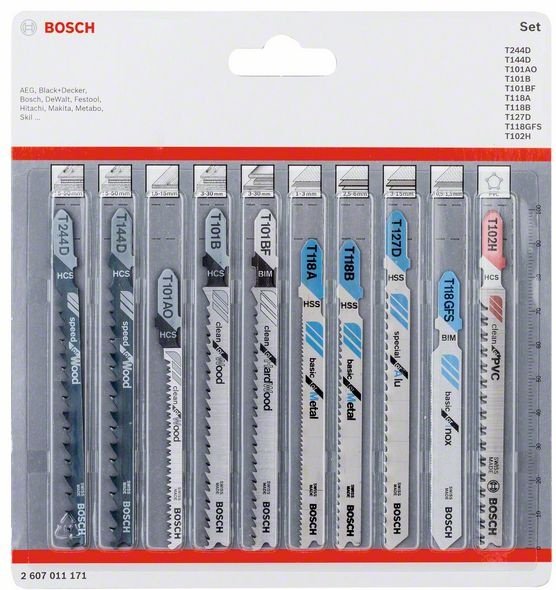 Пилки для лобзика по дереву 10 шт. Bosch 2607011171