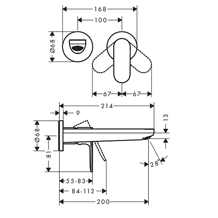 Смеситель Hansgrohe Rebris S 72528670 черный купить,0