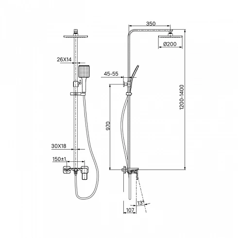 Душевой гарнитур Iddis BILBL1Fi06 черный
