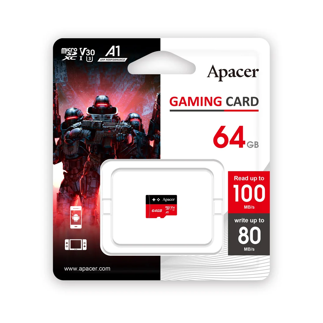 Карта памяти Apacer AP64GMCSX10U7-RAGC 64Gb купить,0