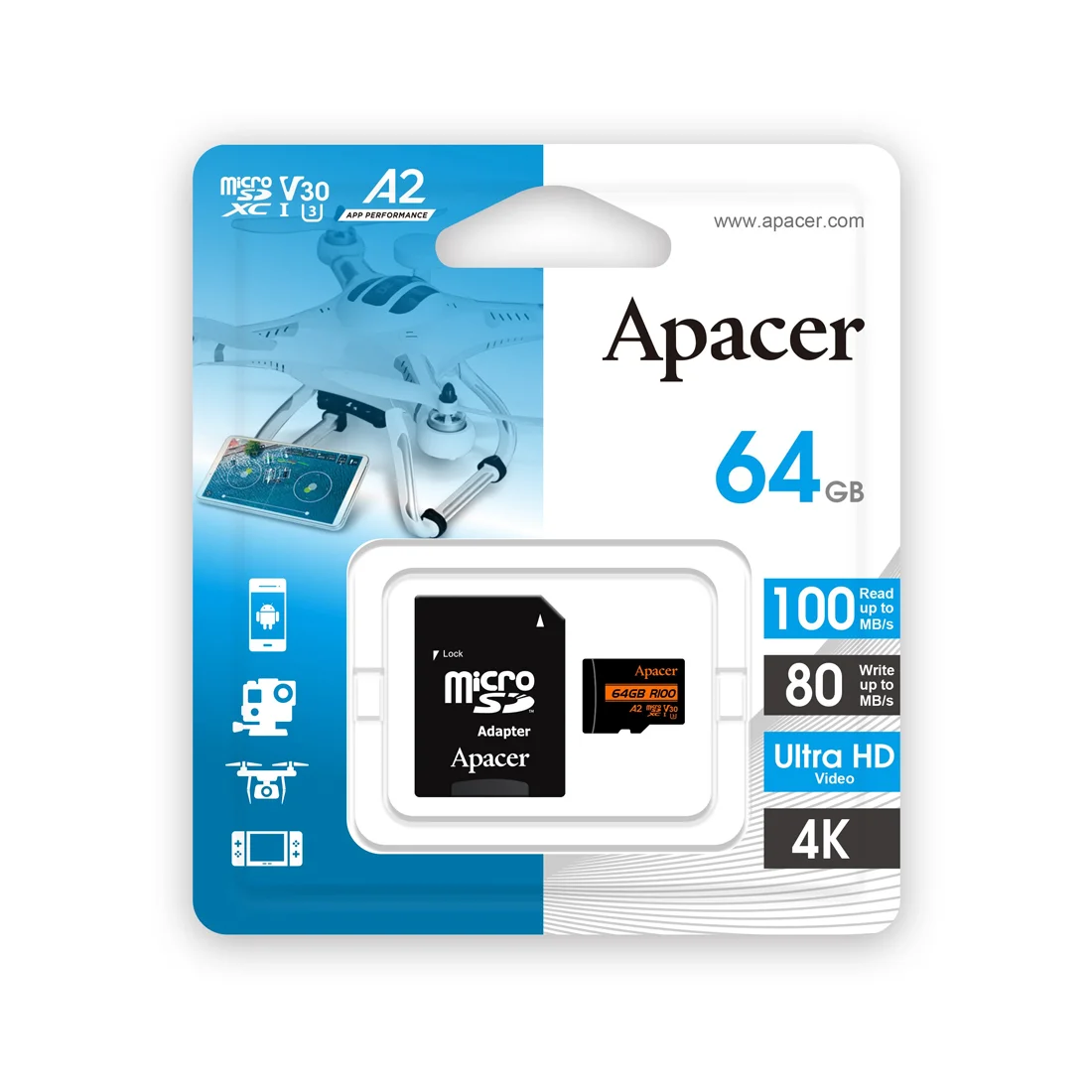 Карта памяти Apacer AP64GMCSX10U8-R 64Gb купить,0