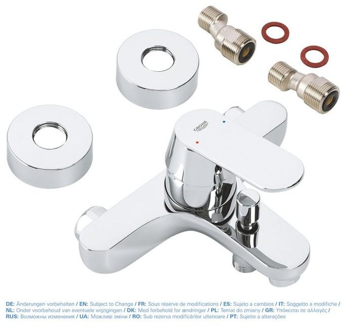 Смеситель для ванны Grohe Eurosmart Cosmopolitan, латунь, цвет серебристый купить,NaN