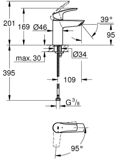 Смеситель Grohe 32467, латунь, цвет черный купить,NaN