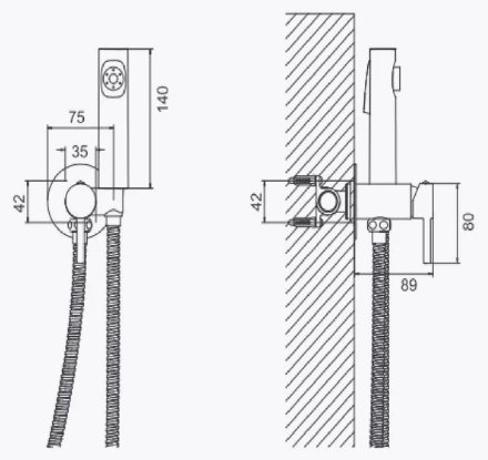 Belz гигиенический душ B55804-7, латунь купить,NaN