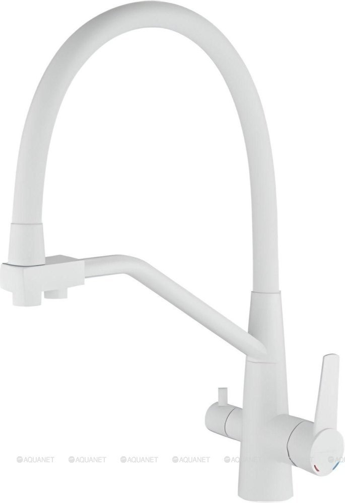 Смеситель с гибким изливом Haiba HB 76822-8, латунь, цвет белый купить,NaN