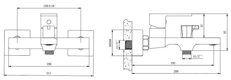 Смеситель для ванны Belz White House BELZ B60613-3, латунь, цвет графит купить,NaN