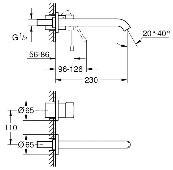 Смеситель для раковины (умывальника) Grohe 29193KF1, однозахватный купить,NaN