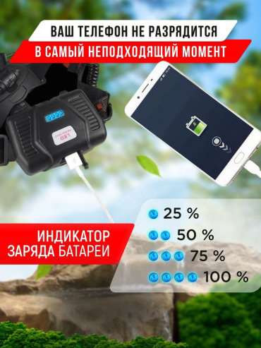 Турестический фонарь Led 18650 налобный черный купить,9530