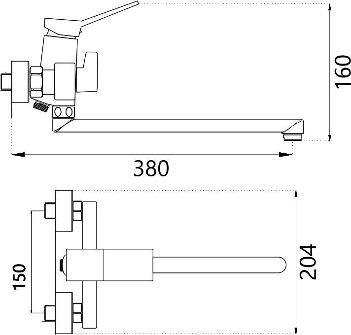 Смеситель для ванны Haiba HB22818, латунь, цвет хром купить,NaN