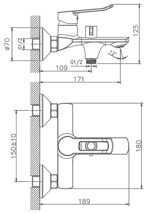 Смеситель для ванны Haiba HB60556, латунь, цвет хром купить,NaN