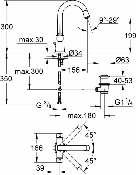 Смеситель Grohe Grandera 21107, латунь, цвет серебристый, золотистый купить,NaN