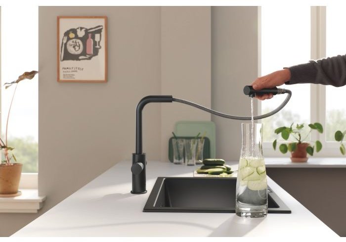 Смеситель для кухни Grohe Blue Pure Minta с возможностью подключения фильтра 30590KF0, латунь, цвет черный купить,NaN